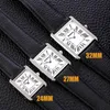 Top Fashion Woman Watches New Tank Series Casual Gold Watch 32 mm 27 mm 24 mm 24 mm Women Rzeczywisty skórzany kwarc Montres Ultra cienki 8014 WRIS336P