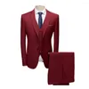 Costumes pour hommes costume de mariage robe de bal (veste pantalon gilet) ensemble pour hommes coupe smoking décontracté affaires Suierno Masculinos Completo