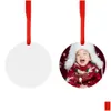 Christmas Decorations Sublimation Blank Ornament Double-Sided Xmas Tree Pendant Mti Shape Aluminum Plate Metal Hanging Tag Holidays Otztc