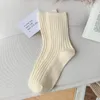 Women Socks Cashmere Wool Winter Thicken Casual Japanese Fashion Soild Color Long Sock Girl Thermal Sports Warm Crew