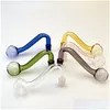 Colorf 10Mm Male Joint Glass Bowls Pyrex Oil Burner Pipe Tobacco Bent Bowl Hookah Adapter Thick Bong Pipes Clear Blue Green Pink Sm