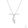 Hänge halsband Ny ankomst Sier Plated Moon Star Pendant Necklace for Women Gift Drop Delivery DHGKU