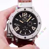 Nova marca de quartzo cronógrafo cronômetro masculino u cronógrafo u42 quimera prata envelhecido marrom vaca couro preto barco watch3346