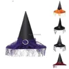 Chapeaux de fête Aldalt Halloween Sorcière Chapeau Mesh Mode Dentelle Rôle Jouant Uni Personnalisé Casual Marée Cadeau De Noël Drop Livraison Accueil Ga Dhiy3