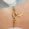 Bangle Qmhje Anchor Clasp Armband Women Men Rostfritt stål Twist Rope Chain Sailor Wheel Geometric Link Basic Diy Gold Silver Color 230912