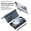 Custodia per telefono Vogue con cerniera magnetica di lusso per Samsung Galaxy Z Folding Fold5 5G Staffa invisibile Supporto per slot per penna scorrevole Cavalletto Membrana Custodia pieghevole resistente