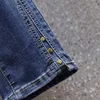 Jeans para mujer Remache Estiramiento Recto Mujeres Alta Cintura Patchwork Casual Harem Pantalones Denim Tobillo Longitud Mujer Pantalones Otoño 2023 Azul