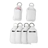 Party Favor Sublimation Blanks Refillable Neoprene Hand Sanitizer Holder Er Chapstick Holders With Keychain For 30Ml Cap Containers Ot9U5