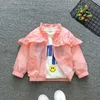 Giacche Primavera Ragazze Giacche a maniche lunghe Ricamo di fiori Capispalla per bambini Neonate Abbigliamento Bambini Cardigan con volant Adolescenti Ragazze Cappotti R230912