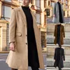 Męskie mieszanki wełny moda męskie płaszcz średniej długości Long Wool Blends Kurtki Kurtki Business Business Solid Kolor Męskie wełniane płaszcze na wieżowce 230911