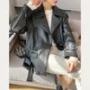 Women's Leather 2023 Woman Coats Natural Long Sleeve Female Lambskin Jacket H308