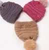 Wholesale kids pom pom hats baby winter hat knitted wool beanie Cap Newborn infant Warm Crochet hat