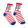 Party Hats Trump 2024 Socks Favor President Maga Letter Stockings Striped Stars Us Flag Sport C66 Drop Delivery Home Garden Festive S Otb3W