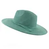 Chapeaux à large bord classique en daim 9,5 cm Fedora chapeau pour femmes hommes église jazz décorer robe formelle CA drop livraison accessoires de mode S Dhjie