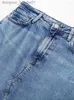 Gonne Gonne Gonna di jeans con spacco laterale blu Donna Casual Vita alta Pacchetto anca Midi Donna 2023 Primavera Estate Moda Streetwear L230912