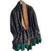 30% OFF scarf Light Luxury Green CC Autumn Winter Extended and Thickened Cashmere Shawl with Tassel Scarf for Women's Warmth Preservation