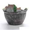 Garden Decorations Resin Cactus Succent Plant Pot Herb Flower Planter Box Nursery Pots Home Room Decor Ornament Tools Supplies Drop Otglu