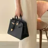 Totes Bag French DUDK Light Luxury High Order Fashion Genuine Handbag Women's Lychee Pattern Head Layer Cowhide Half Handmade Wax Thread Bag L