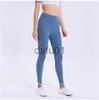 Pantaloni attivi Lulus Tessuto Lycra Tinta unita Pantaloni da yoga da donna Vita alta Sport Abbigliamento da palestra Leggings Elastico Fitness Lady Complessivo Collant completo Allenamento Taglia XS-XL x0912