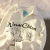 Dameshoodies Sweatshirts Melk konijn geborduurd wafel POLO kraag trui dames vroege herfst dunne Koreaanse versie losse all-match top trendy y2k 230912
