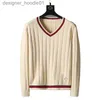 Herrtröjor Mens Designer Sweater Men Sweaters Cashmere Vneck Fashion Pullover Jumper Women Sweaters Highend Design Långärmar Knitwear Jumpers Black Beige L2