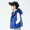 Daunenmantel Herbst Winter Jungen Mit Kapuze Daunenwesten 2023 Neue Mädchen Mode Verdicken Warme Jacke Weste Kinder Kleidung Teenager Weste Mäntel R230912