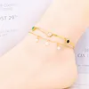 Fashion Anklets 18k gold Titanium Steel Beads Flowers Lucky Clovers Silver Jewelry Mix different styles wholesales anklets