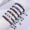 12MM Amethyst Adjustable Natural Stone Tiger Eye Black Frosted Bracelets for Men Women Fashion Jewelry gift