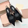 Women Bow Rhinestone Cat heel shoes and sandals low-heeled shoes pointy shoes kitten ladies banquet holiday wedding