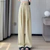 Женские брюки 2023, летние шелковые широкие женские брюки с высокой талией, тонкий хлопок и лен Yamamoto, плиссированная текстура, прямые повседневные брюки