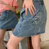 Ontwerpers dames lowewe jeans Arrivals Street Out Patch opengewerkte patched geborduurd Casual Blauw Recht Warm paars merk rechte broek Denim jea K3tk#