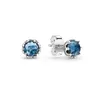 Autentisk Pando Ra Blue Sparkling Crown Stud Earrings S925 Sterling Silve Fine Women Earring Compatible European Style Jewelry 297912CZ Earring