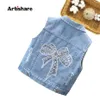 Waistcoat Kids Denim Vests Hooded Solid Color Baby Boy Vest Jacket Teenage Girls Denim Waistcoat Vest 230912