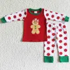 Conjuntos de roupas vendendo criança bebê meninas pijamas natal gengibre crianças pijamas bordados meninos meninas boutique pijamas conjuntos atacado 230912