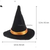 Party Hats 10 bitar Halloween Mini Witch Handmade filt Wine Bottle Caps matbordsdekorationer Holidayföreställningar Props Drop D DH9WA