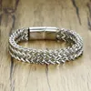 Bangle Men Bali Tulang Naga silver color Double Rows tail Franco Wheat Chain Bracelet in Stainless Steel 12mm Wide Heavy Wristband 230911