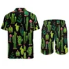 Trainingspakken voor heren Cactus Herensets Plantenblad Casual overhemdset Coole strandkleding Shorts Zomer Op maat gemaakt pak 2-delige kleding Grote maten