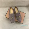 Loafers ayakkabıları Slip-on Sweat Stlye Sürücü Ayakkabı Tasarımcısı Loro Lady Lazy Business Rahat Düz Trail Süet Rahat Loro Moda Kadın Erkekler LP