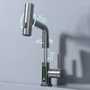 Bathroom Sink Faucets Pulling Lifting Digital Display Faucet Waterfall Basin Stream Sprayer Cold Water Mixer Wash Tap For