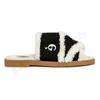 Linen Chleo Woody Flat Mules designer woman Fluffy Slippers Fur Woodys Wedges Espadrilles Slides famous Women Slip-on Fuzzy furry Mule tote Sliders Chloa Sandals