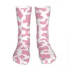 Men's Socks Female Bike Abstract Pink Cotton Cute Cow Print Women