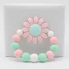 Baby Silicone Beads Teether Sunflower Teething Ring Molar Stick Fashion Nursing Bracelet Toy Kids Newborn Accessories