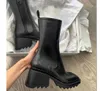 Bottes de pluie à bout carré pour femmes, bottines à talon épais et semelle épaisse, bottes Chelsea de styliste, bottes en caoutchouc pour dames