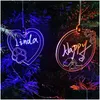 Christmas Decorations Acrylic Glowing Tree Hanging Colorf Glitter Custom Ornaments Drop Delivery Home Garden Festive Party Supplies Dhsdh