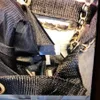 パケット旅行バッグ付きクラシックホワイトロゴメッシュショッピングラグジュアリーパターン女性ストレージショルダートート253p