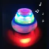 قمم الغزل ألعاب مضحكة LED Shining Music Gyroll Flashing Spinner Top Light Up Dark Party Supplies Toy