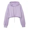 Dames Hoodies Tie-Dye Katoenen Sweatshirts Dames 2023 Hoodie Casual Lange mouw Trekkoord Taille Crop Tops Voor Tieners Sweatshirt