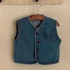 Gilet veste en jean en coton pour enfants 230912