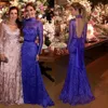 Gatastilklänningar Blue Mermaid Rackless Afton Dresses High Neck Longeple's Formal Dress with Sash Floor Length Prom Gowns HKD230912