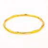 Bangle 3mm Wide Smooth Twisted Women Open/Unopen Bracelet Thin Solid 18k Yellow Gold Filled Classic Fashion Jewelry Gift Dia 60m